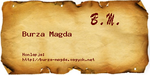 Burza Magda névjegykártya